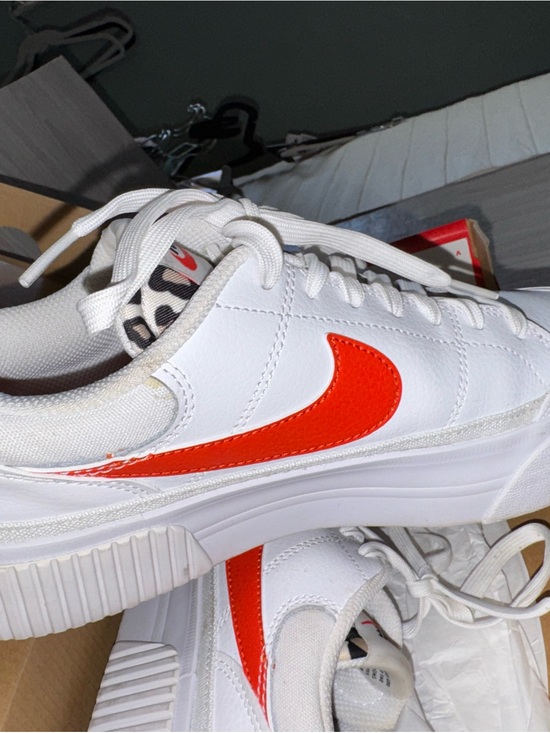 Nike Shoes - Nike White Sneakers with Orange Swoosh